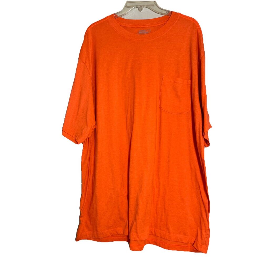 Dickies Pocket Tee Shirt Men’s 3XLT Orange Bright Reflective Neon Workwear Shirt